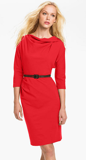 Suzi Chin for Maggy Boutique Belted Dolman Sleeve Sheath Dress