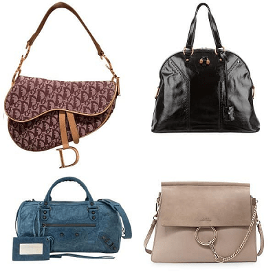 collage of 4 designer bags