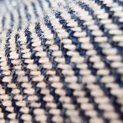 close-up of blue and white tweed -- a reader wondered if she could wear it to work in summer!